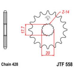 Звездочка передняя JT Sprockets (шаг 428 ) JT JTF558  